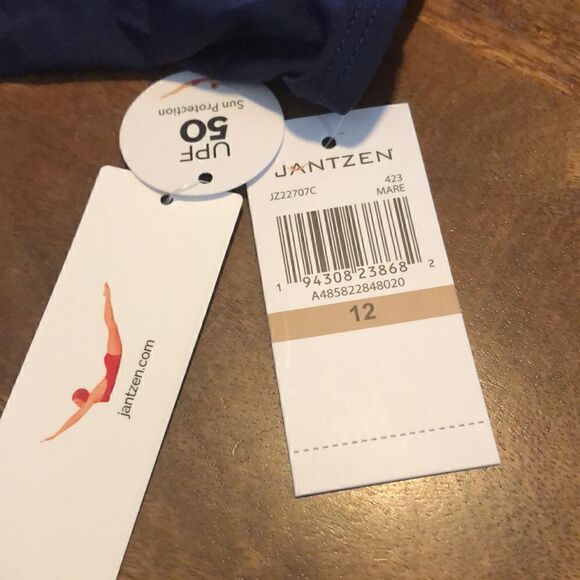 Jantzen faux swim skirt coverup size 12 navy - Picture 2 of 7